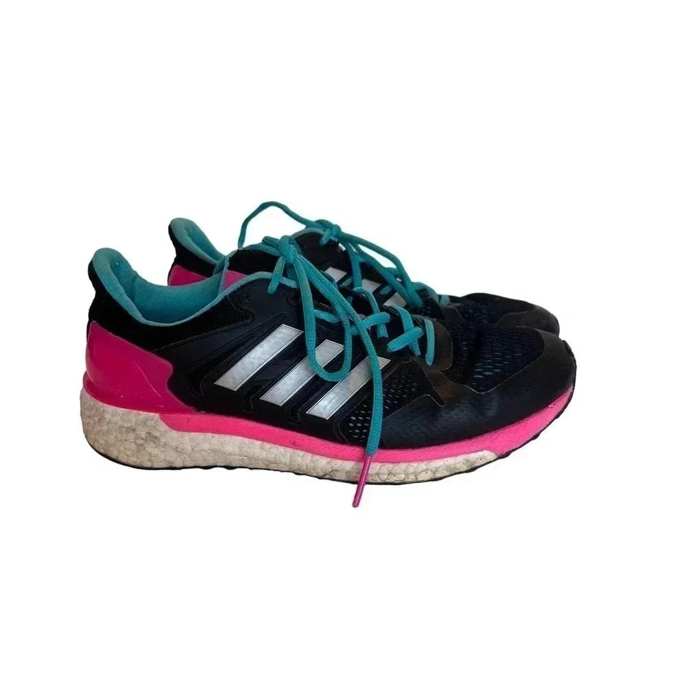 Adidas Supernova ST Running‎ Shoes 8.5 Black Pink Blue BB1001 Boost Stability
